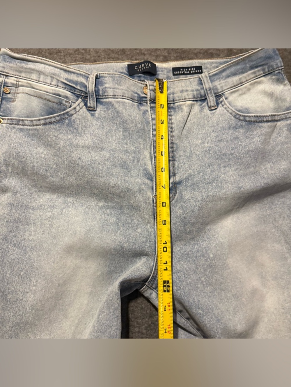 Curve Appeal High Rise Essential Skinny Jeans Womens 16/33 (inseam 28) blue - Picture 7 of 11
